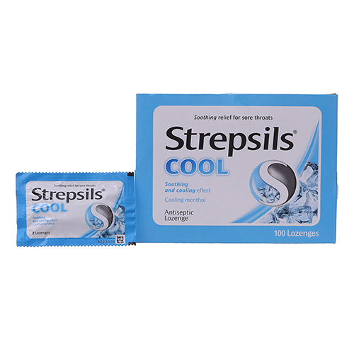 Viên ngậm Strepsils Cool giảm đau họng Hộp 50 gói x 2 viên